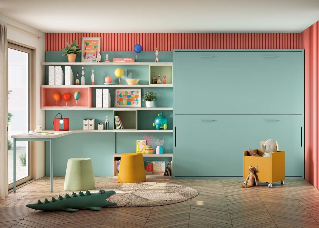 dormitorio juvenil con literas cerradas