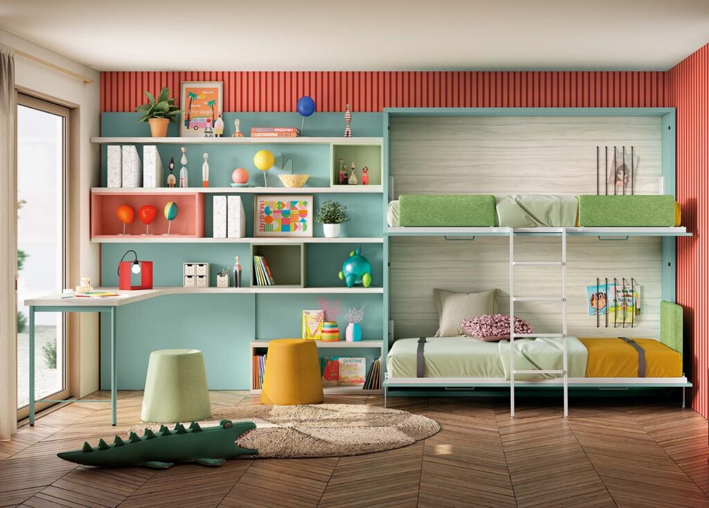 dormitorio juvenil con literas