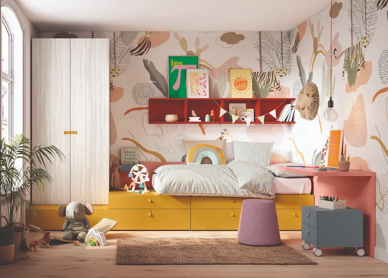 papeles pintados pared dormitorio juvenil